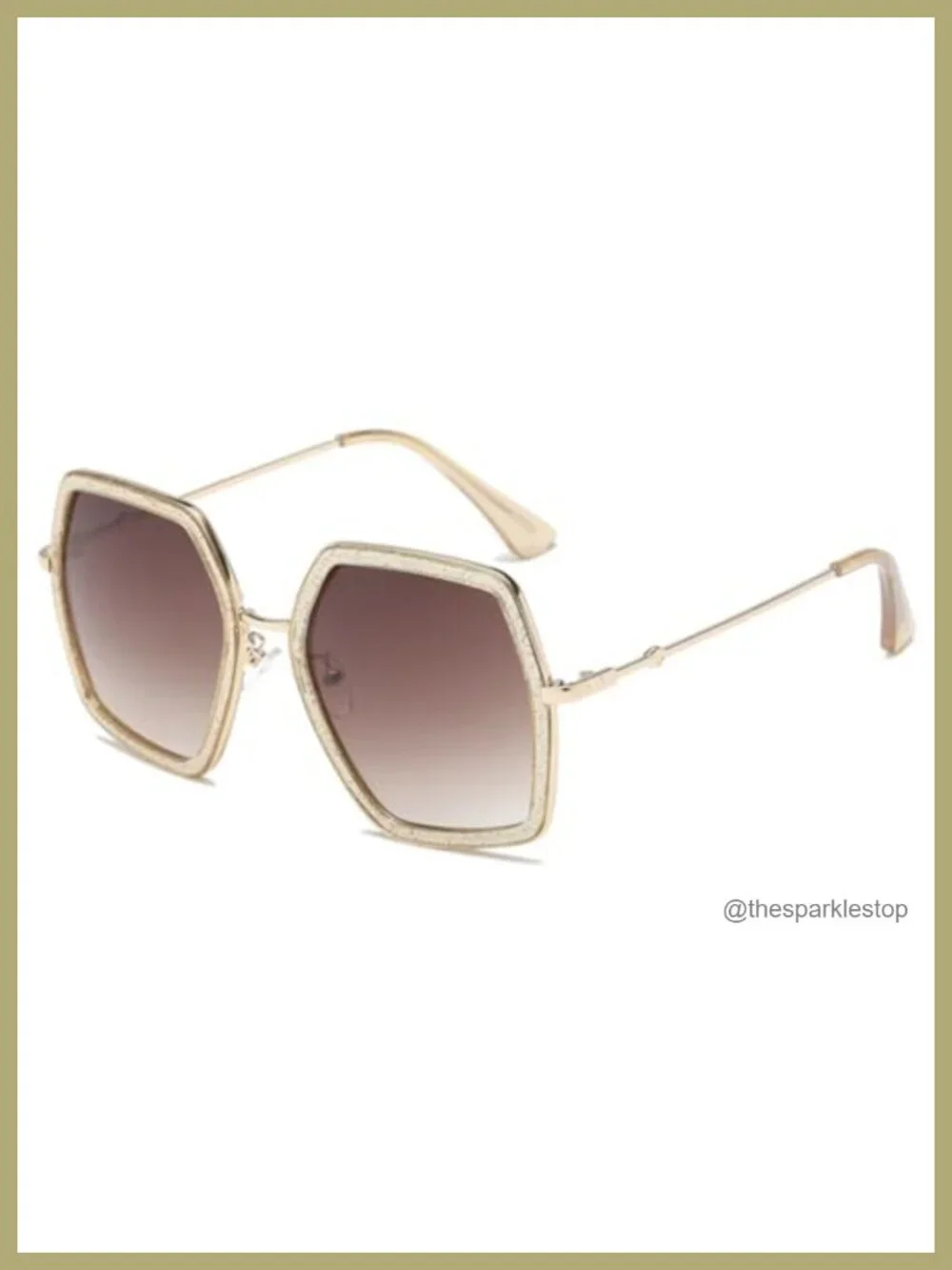 Oversized Hexagon Sunglasses UV400 Protection Metal Frame Unisex